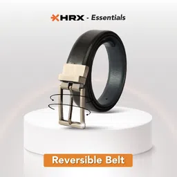 hrx by hrithik roshan Men Formal Black Genuine Leather Belt image 3
