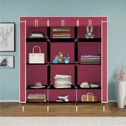 MS MODSTYLE Maroon PP Collapsible Wardrobe image 2