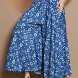 Women Relaxed Blue Polyester Trousers-image-3