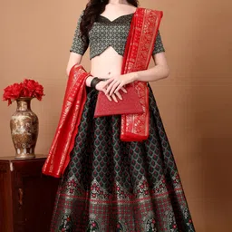 jivuba Self Design Semi Stitched Lehenga Choli-picture-43