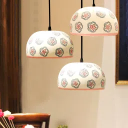 radhika dahlan Hand Painted Terracotta Cluster Hanging Light image 1