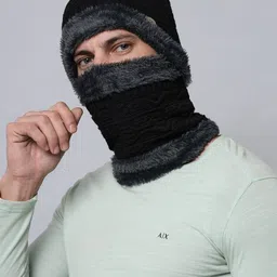 quin fletcher Mens Solid Beanie Cap combo (Cap + Muffler ) Solid Beanie image 2