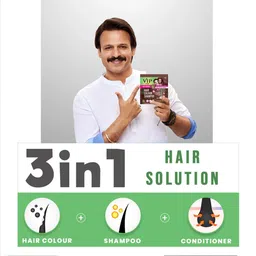 vip Natural Brown Shampoo Hair Colour for Men and Women 20ml Pack of 5, , Brown image 4