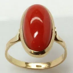 yadav en 3.25 Carat Moonga Ring Unheated & Untreated Coral Astrological Copper Coral Gold Plated Ring-picture-11
