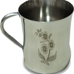 jai shri sons Pack of 6 Steel Laser Design Stainless Steel Tea Cup/Coffee Cup, Set of 6 Piece, Sliver, image 3