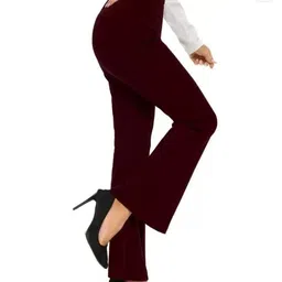 purser Women Skinny Fit Maroon Lycra Blend Trousers image 3