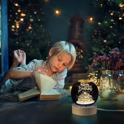 kashthbhanjan 3D Crystal Happy Birthday Lamp Decorative Showpiece Decorative Showpiece - 7 cm image 5