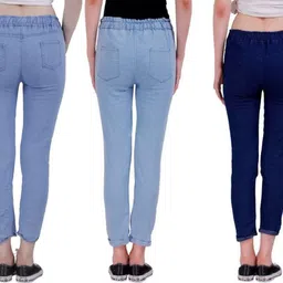 houseofcommon Women Regular Mid Rise Blue, Dark Blue, Light Blue Jeans image 2