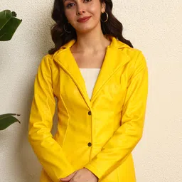 tandul PU LEATHER Solid Coat For Women-picture-29