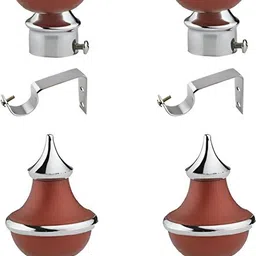 zedzero Maroon Curtain Rods, Curtain Hooks Metal-picture-16