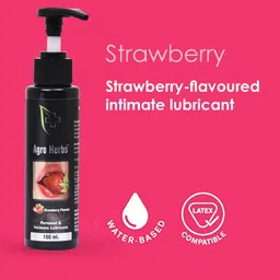 agro herbs Natural Strawberry Edable Personal Intimate & Massage Lubricant For Men & Women Lubricant image 2