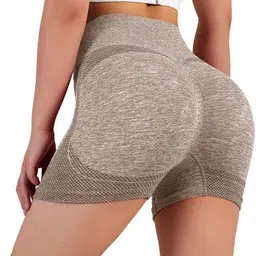 shoppy villa Solid Women Khaki Gym Shorts, High Waist Shorts, Running Shorts, Sports Shorts, Swim Shorts-picture-14