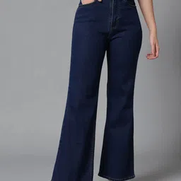 guti Women Flared High Rise Blue Jeans-picture-25