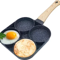 ixoracart 4 Cups Egg Pan Omelette Pan Frying Pan Egg fry Pan,Egg Cooker Breakfast Pan Fry Pan 15 cm diameter 1 L capacity-picture-25