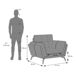 urban ladder Vetra 1 Seater Leather Sofa In Olive image 7