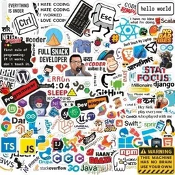 Tarbooz STICKERA Programmer Sticker Pack of 136 Vinyl for Coder,Developer,Laptop,Mobile Vinyl Waterproof Laptop Decal 15.5-picture-34