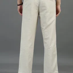houseofcommon Men Relaxed Cream Pure Linen Trousers image 2