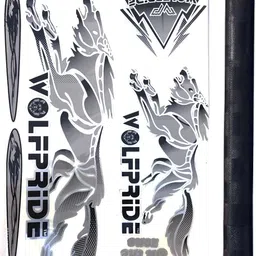 wolf pride IN THE ZONE GRAY/BLACK CRICKET BAT STICKER PACK (STICKER+GRIP) Bat Sticker-picture-16