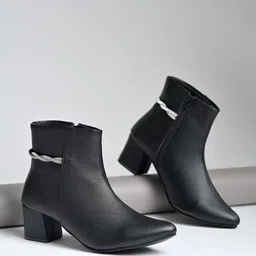 shoetopia Smart Casual Ankle Boots | Winter Boots |Lace-UP Boots For Girls Boots For Women image 5