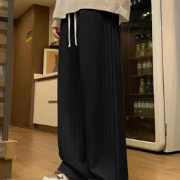 leriya fashion Men Regular Fit Black Polycotton Trousers-picture-18