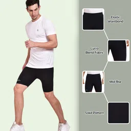 lemona Solid Men Black Tights image 3