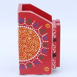 home decor international Red & Bue Engineered Wood Pen Stand image 5