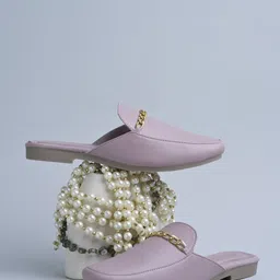 JM Looks Chain Accent Backless Loafer Mules Bellies For Women image 4