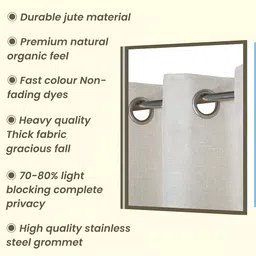 THE CONVERSION Brown Jute Cotton Room Darkening Window Curtain image 5