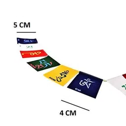 VOILA Hanging Tibetan Buddhist Prayer Flags, For Car, Home and Bike, Ladakh Flags, Nepal Flags, Om Mani Padme Hum, for Spiritual protection, good luck, and blessings, Pack of 2 image 3
