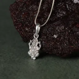 akshat sapphire Sterling Silver (92.5% purity) God Ganesh Pendant for Men & Women Pure Silver Lord Ganapathy Locket for Good Health & Wealth Sterling Silver Locket image 4