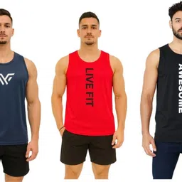 dashzone Pack of 3 Men’s Workout Sando – Quick Dry Polyester Fabric Men Vest-picture-26