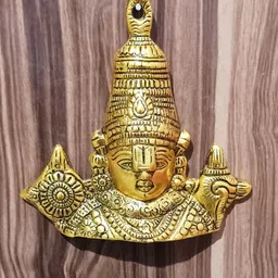 vihaanart Tirupati Balaji Sri Venkateswara Swamy Face Wall Hanging Home Enterance Decorative Showpiece - 18 cm image 2