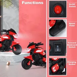 oh baby Zippy Ev With Music And Lights, Forward and Backward Gear, Built in MP3 player Bike Battery Operated Ride On image 4