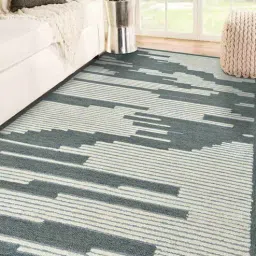 saraswati global Blue Abstract Wool 5 ft x 7 ft Hand Tufted Carpet-picture-33