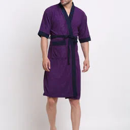 creeva Indigo & Navy Free Size Bath Robe-picture-21
