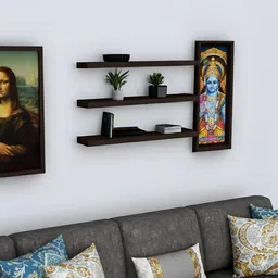 a s handicrafts AS HANDICRAFTS Modern 3-Tier Floating Wall Shelves – Stylish Storage MDF (Medium Density Fiber) Wall Shelf image 3