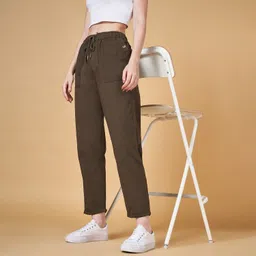 yu by pantaloons Women Solid Green Track Pants-picture-14