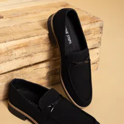 Nine Steps Men's Suede Loafers with Metal Buckle Premium Casual Shoes for Men Loafers For Men-picture-39