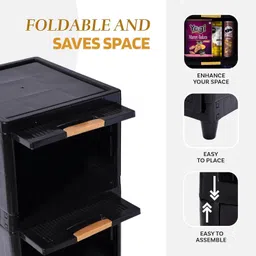 ashlas 2 Tier Organizer for Clothes/Kitchen Storage Rack/Modular Wardrobe for Cloth PP Collapsible Wardrobe image 5