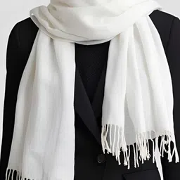 fmtrendspassion Solid Pure Cotton Women White Scarf, Stole, Faux Turtleneck Neck Cover, Fancy Scarf-picture-20
