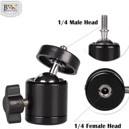 BROLAVIYA 2 Pack 360 Degree Rotating Swivel Tripod Ball Head with 1/4" Screw Thread Head Mobile Holder image 2