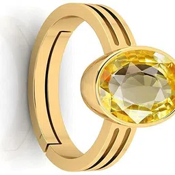 rspr 9.25 Ratti Untreatet A+ Quality Natural Yellow Sapphire Pukhraj Gemstone Brass Sapphire Ring-picture-12