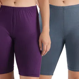 jasora Pack of 2 Solid Women Multicolor Cycling Shorts image 1