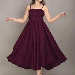 gtrt Women Fit and Flare Purple Maxi/Full Length Dress image 1