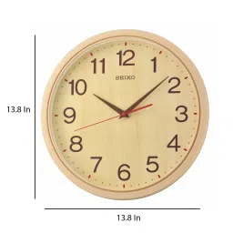 seiko Beige Plastic Light Modern Wall Clock image 3
