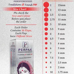 PERPAA Set of 16 Premium Kumkum Round Velvet Stick On Bindi Book image 3
