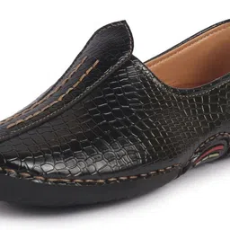 fausto Textured Ethnic SlipOn Juttis for Wedding|Traditional Shoes|Flexible Rubber Sole Mojaris For Men image 2