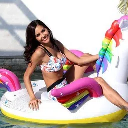 tiny tales Sand and Summer Mega Unicorn Island - Float Inflatable Swimming Safety Tube image 1
