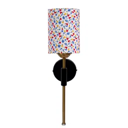 new era Antique Gold Wall Lamp with Multicolor cotton shade image 4