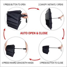zoobe enterprise 2 PCAK Auto Open & Close Folding Small Umbrella BLACK Umbrella image 3